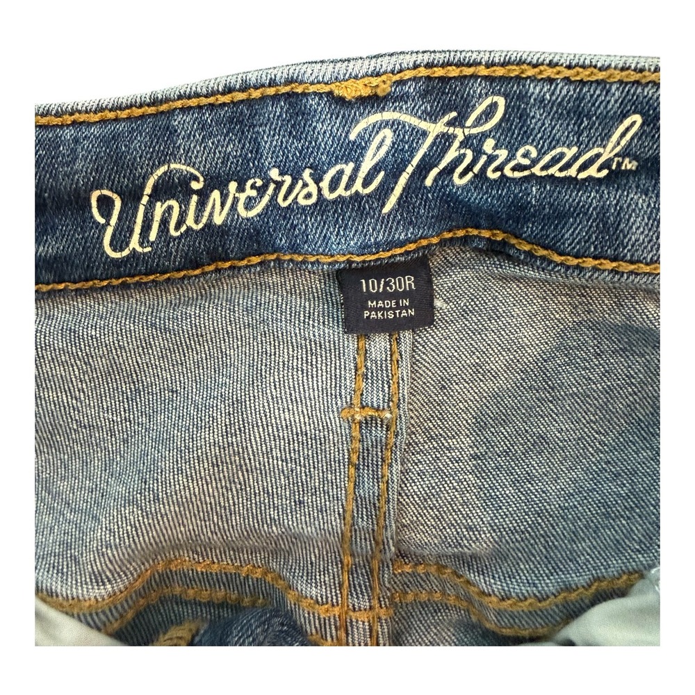 Universal Thread Women High-Rise Distressed Straight Crop Jeans Blue Size 10/30R - Picture 4 of 4